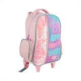 Mochila Carrito 16 Pulgadas Carro Nena Rosa Escolar Primaria