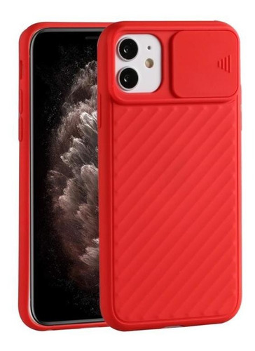 Carcasa Con Protector Cámara Para iPhone 11 Pro Max Rojo