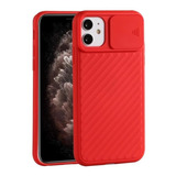 Carcasa Con Protector Cámara Para iPhone 11 Pro Max Rojo