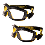 Pack De 2 Steel Pro Goggle Antiparra Zex Mica Clara