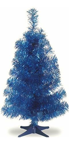 National Tree 0,6 M Negro Tinsel Árbol Con Soporte De