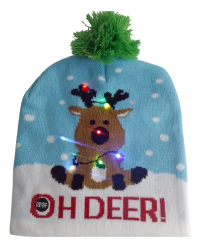 Gorro Navideño Con Luces Led Novedoso