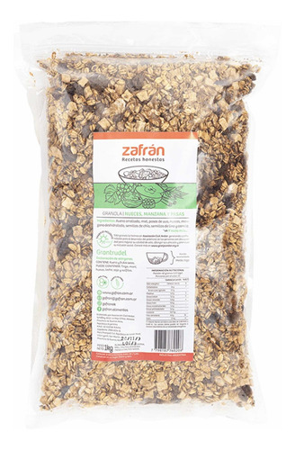 Granola Zafran Nueces, Manzana Y Pasas De Uva 1kg Sin Azucar