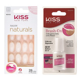 Kiss Kit Unhas Postiças Amendoada + Cola Brush-on