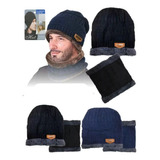 Pack Invierno Gorro+cuello Lana Piel Corderito Unisex Abrigo