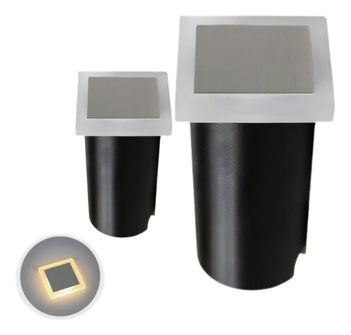 Kit 02 Balizador De Solo Led Mirror Externo 3000k 1w Opus