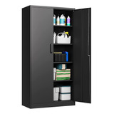 Gabinete Almacen De Metal Para Oficina/hogar Negro 71p Peukc