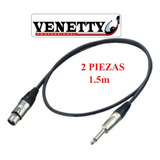 Set 2 Cables Microfono Xlr Canon 1.5m Venetty 750-1400