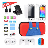 Estuche Protector Para Nintendo Switch Oled Pack 33 En 1