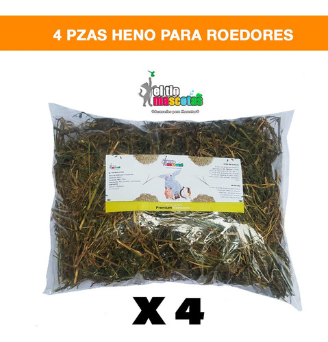 Heno De Alfalfa Conejo 4pzs De 500g Total 2kg + Envío Gratis