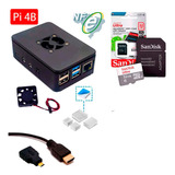 Kit P/ Raspberry Pi4 Pi 4 C/ Case, Cooler Fan, Hdmi + 32gb