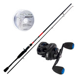 Kit De Pesca Vara Agata 1,80m Com Carretilha M21 Pro E Linha