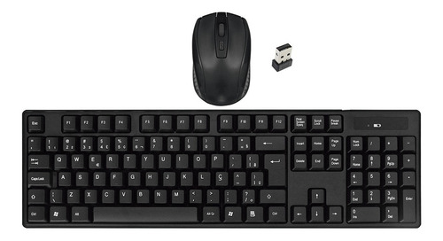 Kit Teclado E Mouse Sem Fio Mb54264 2.4ghz Usb Wireless 