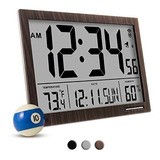 Reloj Digital De Pared Atómico Delgado-jumbo Con Temperatura