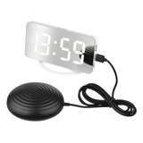 Reloj Despertador Digital Espejo Con Pantalla Grande, Brillo