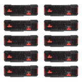 Kit 10 - Teclado Gamer Tc160 Multimídia Red Keys Usb Multi