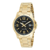 Casio Mtp-v004g-1b Vestido Para Hombre, Tono Dorado, Acero I