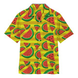 Camisa Hawaiana Unisex Watermelon, Camisa De Playa For Vera