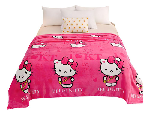 Edredón Cobertor Flannel Matrimonial Hello Kitty 200x230cm