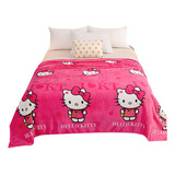 Edredón Cobertor Flannel Matrimonial Hello Kitty 200x230cm