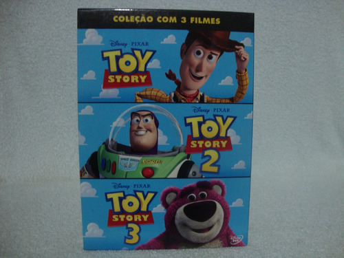 Box Com 03 Dvds Originais Toy Story 1, 2, 3 