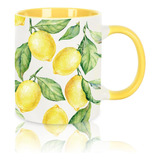 Taza De Café Whaline Lemon De 11 Onzas, Bonita Taza De Cerám