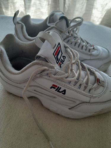 Zapatillas Fila Blancas Originales Mujer Usadas Talle 35,5