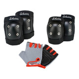 Kit Protección Coderas Rodilleras Y Guantes Intantil P/bici