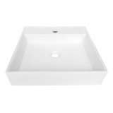 Lux Sany T354 Lavabo Rectangular Cerámico Blanco Sobreponer