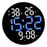 Reloj De Pared Redondo De Digital Led De 10 Pulgadas Azul