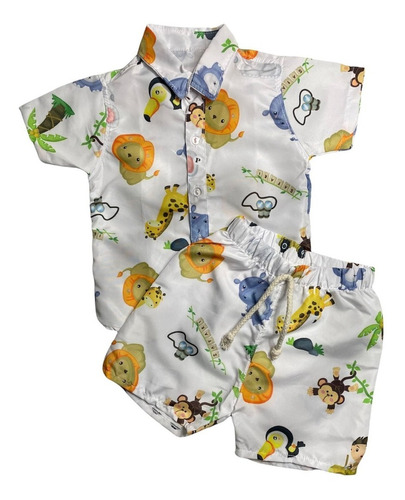 Roupa Mauricinho Conjunto Floral Infantil Temático Menino 