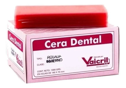 Cera Rosa En Laminas Odontologia Dental X 200gr Vaicril