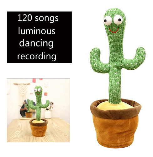 Dancing Cactus Muñeca Juguete 120 Canciones+iluminación+grab