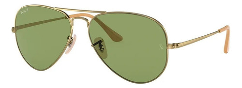 Ray-ban Aviator Rb3689 - Green - Cristal - Clásica - Polished Gold - Metal - Polished Gold - Metal - Standard (incluye: Con Lente Polarizada)