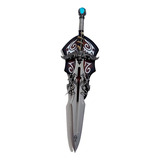 Espada Medieval C/ Cristal Azul E Suporte De Parede