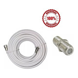 Cable Coaxial Rg6 Tv Cable 10 Mts + Union Para Alargar