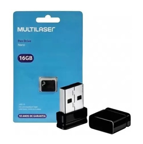 Pendrive Multilaser Nano Pd054 16gb 2.0 Preto