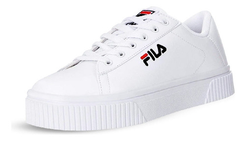 Tenis Casual Pr71897 Piel Sintetico Ojal Metal Fila Blanco