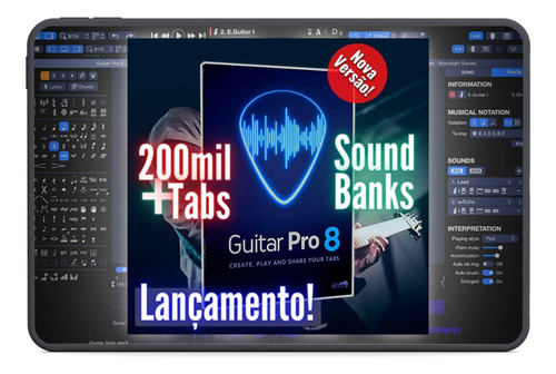 Guitar Pro 8 + Soundbanks + De 200 Mil Tablaturas