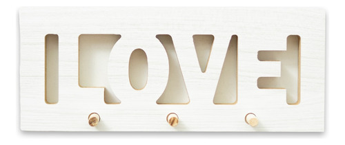 Portallave De Madera - #03 Love Palabra -  25 X 10 Cm 