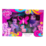 My Happy Horse Pony Set X 3 Con Accesorios Belleza Delmy 