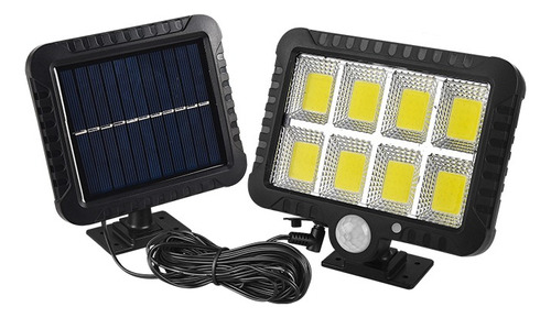 Luminária Refletor Solar Parede 120 Cob Sensor Presença Sepa Cor Da Carcaça Preto Cor Da Luz Branco-frio 3.7v