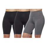 Kit 3 Bermudas Plus Size Esporte Ginástica Dança Feminina