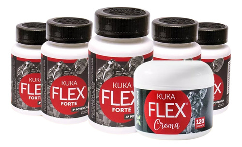 5 Kukaflex Forte 30 Tabs +1 Crema Kukaflex 100% Original