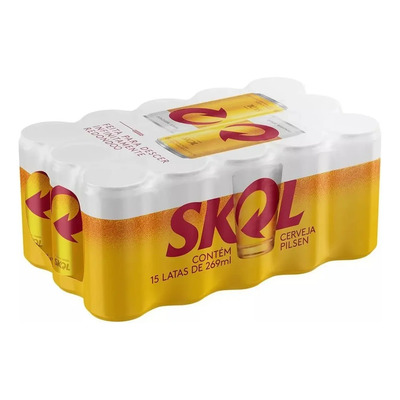 Cerveja Skol Pack Com 15 Unida -  269ml | Frete grátis