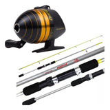 Pesca Carretilha Spincast Pro 200 + Vara Hanok 1,52m 7-15 Lb