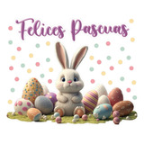 Vinilos Vidriera Felices Pascuas Conejos Huevos