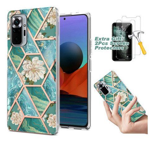 Funda For Xiaomi Redmi Carcasa Mármol Diseño De Flores Moda