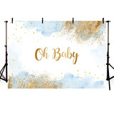 Fondo Fotográfico De Baby Shower En Acuarela Azul