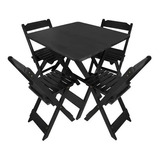Jogo De Mesa Dobrável 70x70 4 Cadeiras Super Resistente Luxo